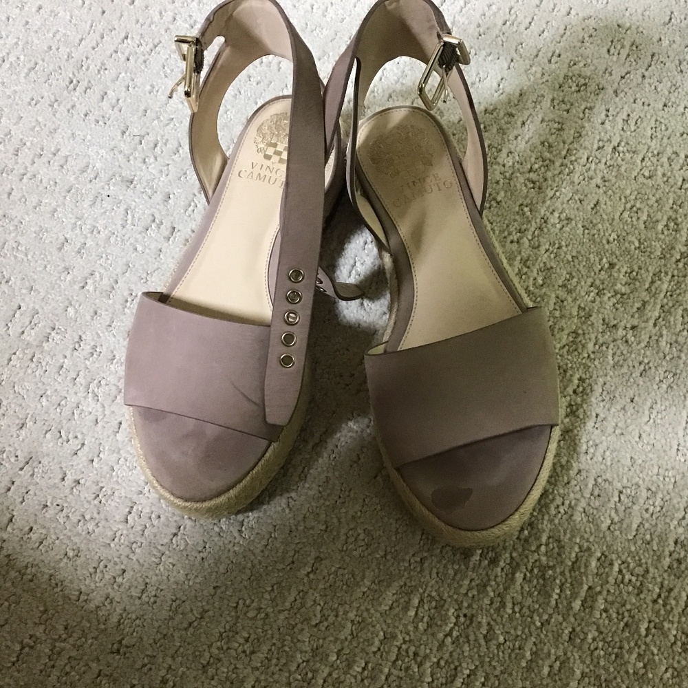 Vince Camuto leather open toe espadrilles with ankle strap